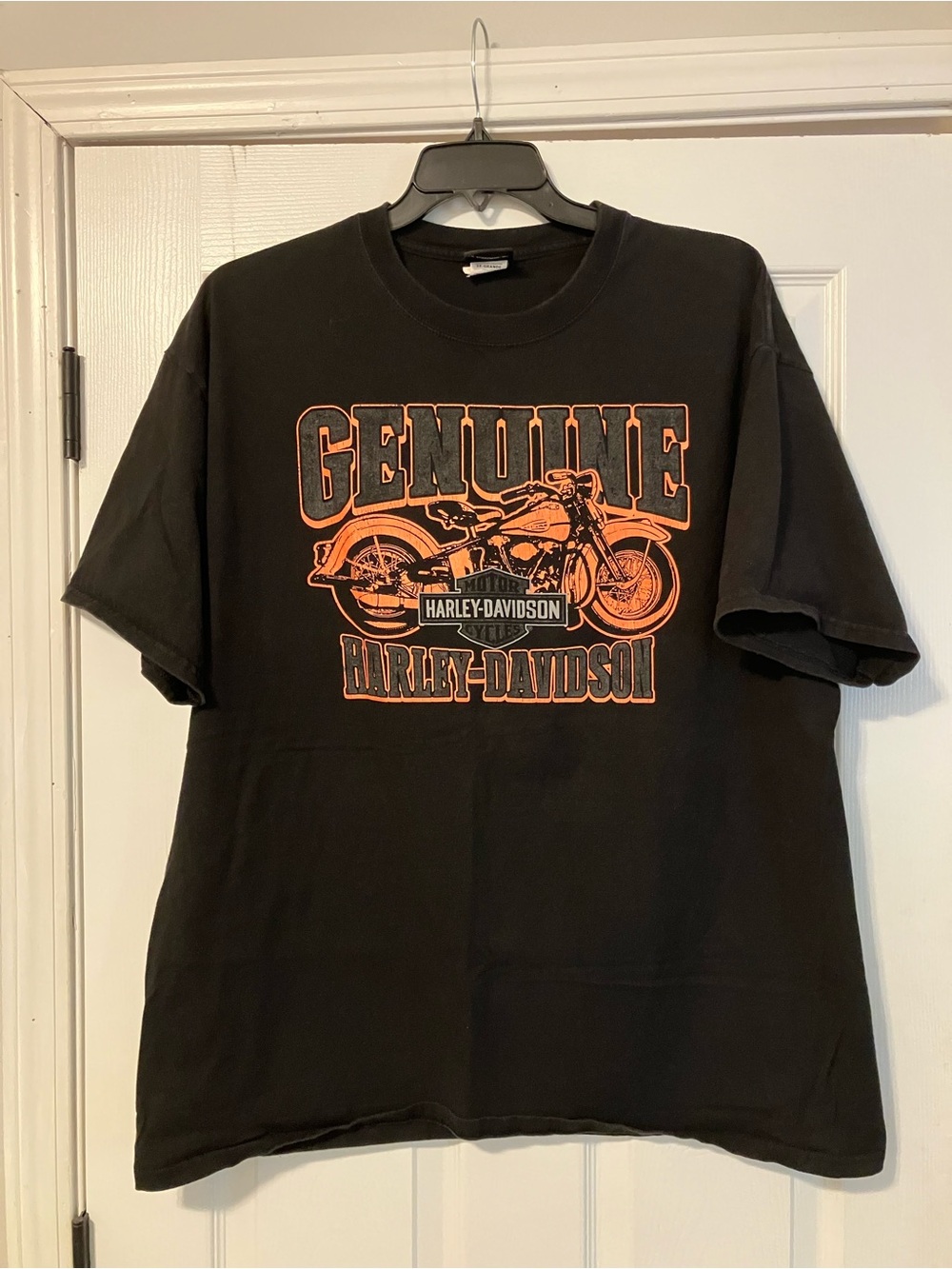 Harley-Davidson Black Tee with Orange Motorcycle Graphic